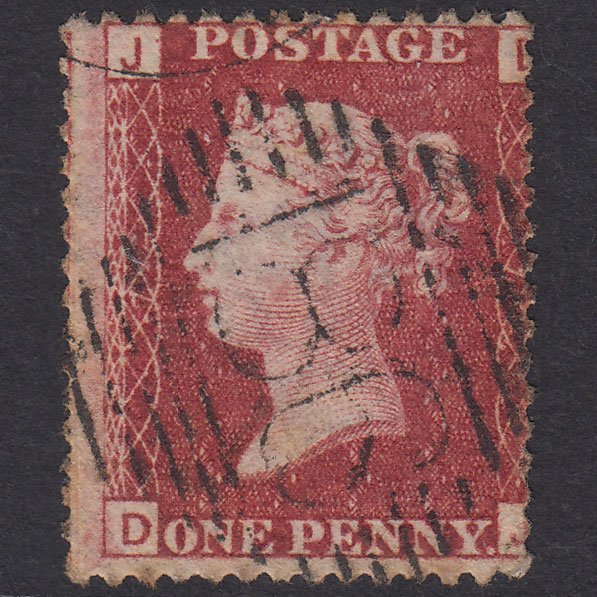 GB QV 1864 1d Lake-Red Plate 72 SG44-G1(2) DJ GU Dublin 186