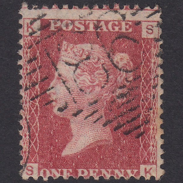 GB QV 1864 1d Lake-Red Plate 73 SG44-G1(2) SK GU Dublin 186