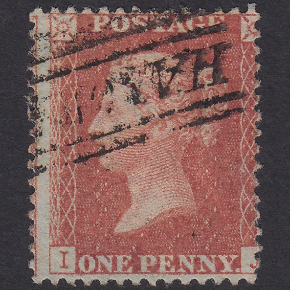 GB QV 1856 1d Red-Brown Plate 33 SG29-C8(1) IJ FU Hanover St Scots Local