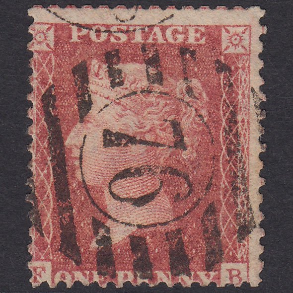 GB QV 1857 1d Rose-Red Plate 57 SG40-C10(1) FB GU London D&S 76