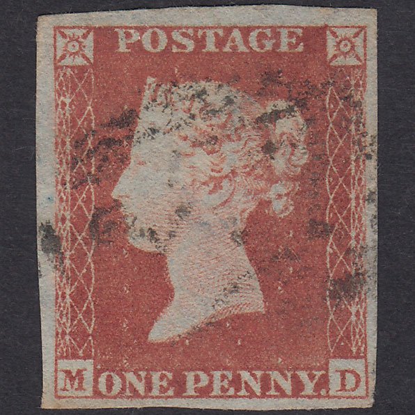 GB QV 1841 1d Plate 147 SG8-B2(1) MD FU 4 Good Margins Light Cancel