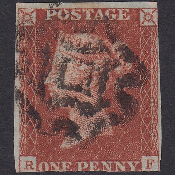 GB QV 1841 1d Red-Brown Plate 37 SG8-B1(1) RF GU 3M Norwich Maltese Cross