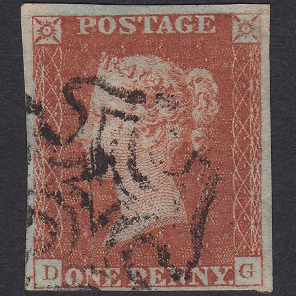 GB QV 1841 1d Red-Brown Plate 28 SG8-B1(1) DG GU 4 Margins Maltese Cross