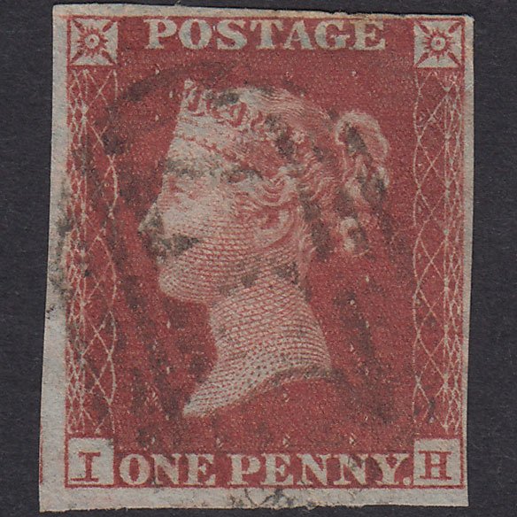 GB QV 1841 1d Red-Brown Plate 158 SG8-B2(1) IH GU Newmarket 557