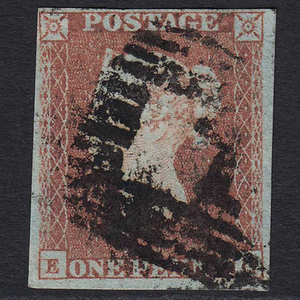 GB QV 1841 1d Red-brown (Plate 106) (SG8) 'EG' GU Aberdeen (1) 4 Margins