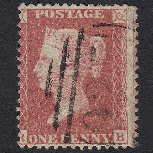 GB QV 1857 1d Rose-red (Plate 36) (SG40) 'RB' GU Wymondham (925) C10