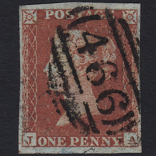 GB QV 1841 1d Red-brown (Plate 161) SG8-B2(1) JA FU Liverpool 466 4 Margins