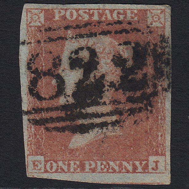 GB QV 1841 1d Red-brown (Plate 160) SG8-B2(1) EJ GU Uckfield 822 4 Margins
