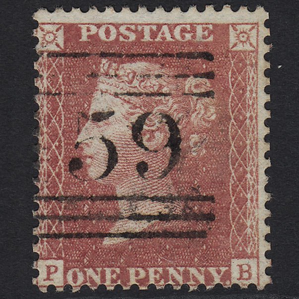 GB QV 1857 1d Rose-red (Plate 47) SG40-C10(1) PB FU Glasgow 159