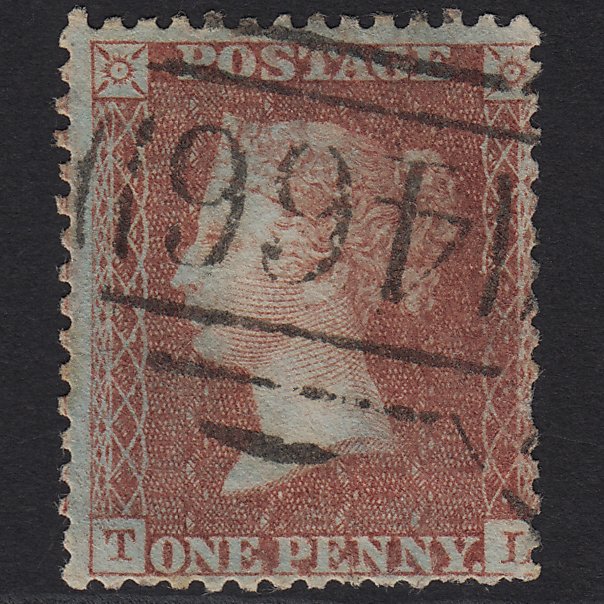 GB QV 1855 1d (Plate 17) C6(1) TL GU Liverpool 466 Spoon Missing Imprimatur