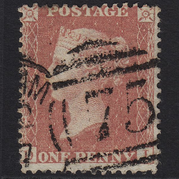 QV 1857 1d Pale Rose Transitional (Plate 44) C9A(1) DI FU Birmingham 75 Spoon