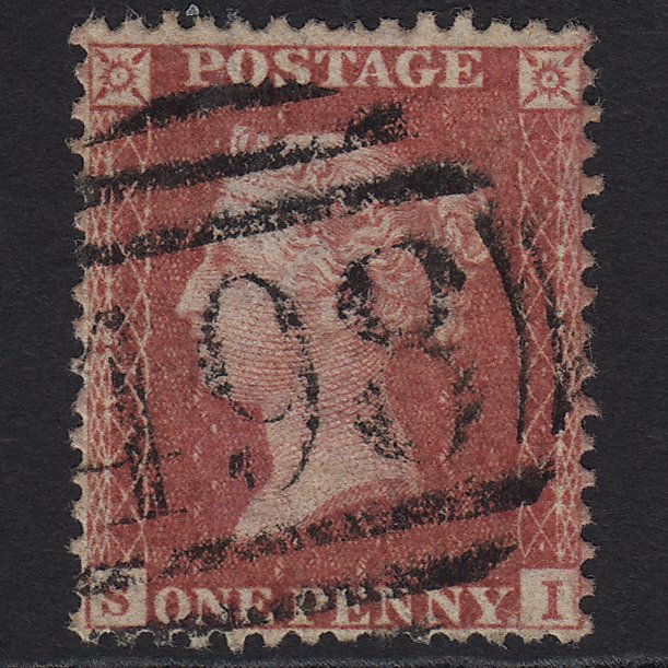 GB QV 1857 1d Rose-red (Plate 27) SG40-C10(1) SI GU Manchester 498