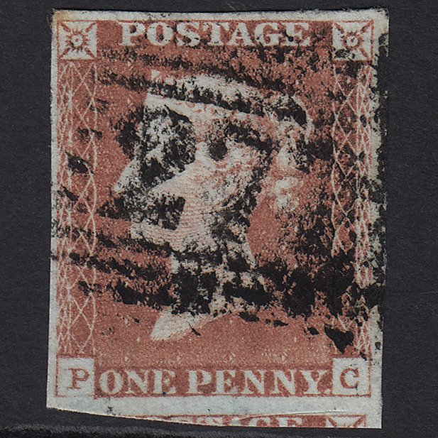 GB QV 1841 1d Red-brown (Plate 72) SG8-B1(1) PC GU Paisley 277 4 Margins