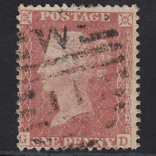 GB QV 1857 1d Pale Rose (Plate 66) SG39-C10(3) GD GU London D&S W11