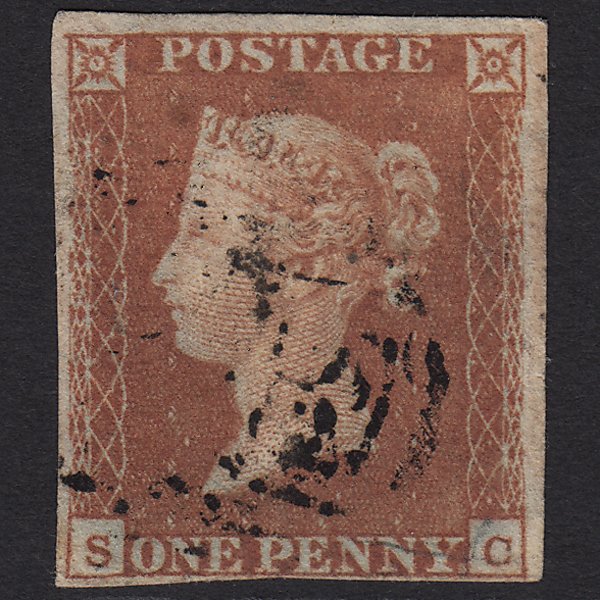 GB QV 1841 1d Red-brown (Plate 127) SG8-B2(1) SC GU 4 Margins