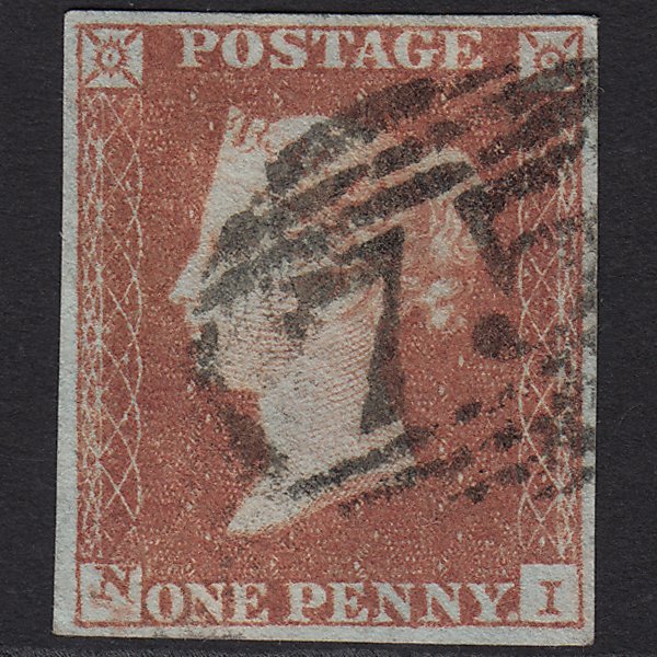 GB QV 1841 1d Red-brown (Plate 90) SG8-B1(1) NI VFU Birmingham 75 4M Imperf