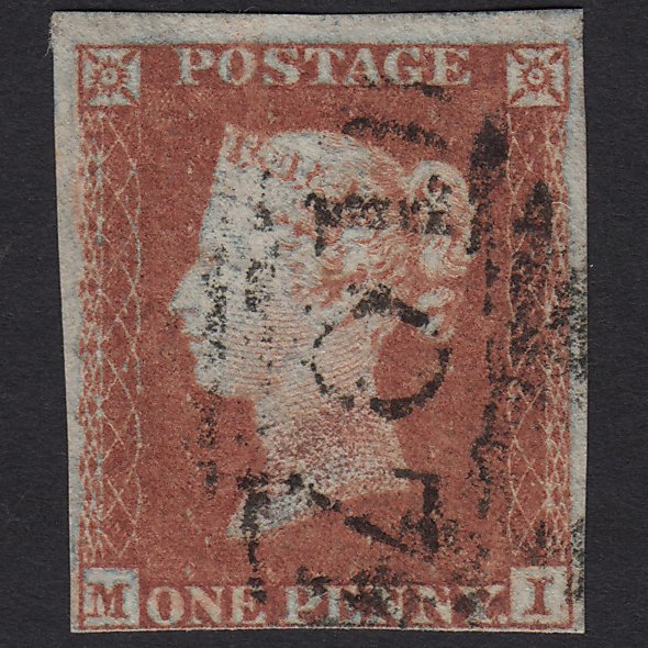 GB QV 1841 1d Red-brown (Plate 135) SG8-B2(1) MI GU Bradford 107 4 Margins