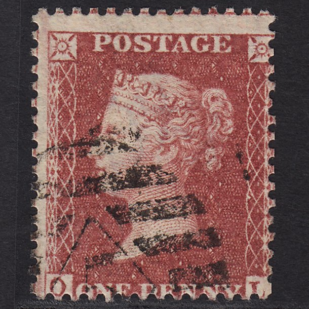 GB QV 1857 1d Rose-red (Plate 60) SG40-C10(1) OL GU London IS 5 Misperf
