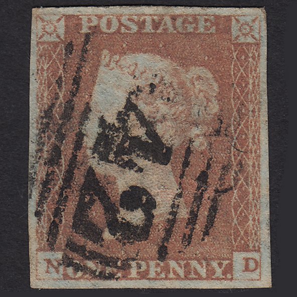 GB QV 1841 1d Red-brown (Plate 85) SG8-B1(1) ND GU 4 Margins