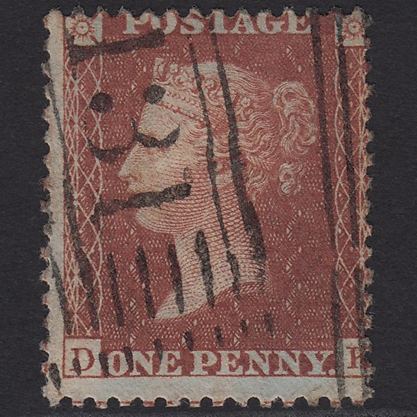 GB QV 1856 1d (Plate 43) SG29-C8(1) DK FU Edinburgh 131 Roller Cancel Misperf