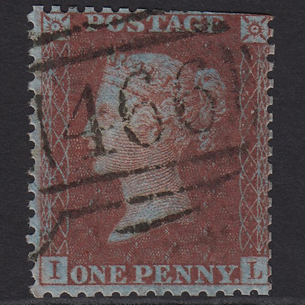 GB QV 1855 1d Red-brown (Plate 23) SGC7(1) IL PU Liverpool 466 Spoon