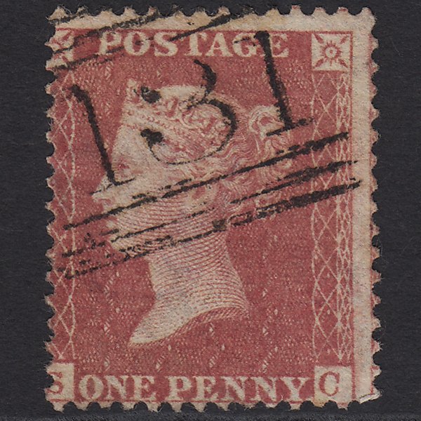 GB QV 1857 1d Rose-red (Plate 46) SG40-C10(1) SC GU Edinburgh 131 Misperf