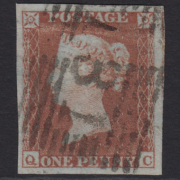 GB QV 1841 1d Red-brown (Plate 148) SG8-B2(1) QC GU 4 Margins Edinburgh 131