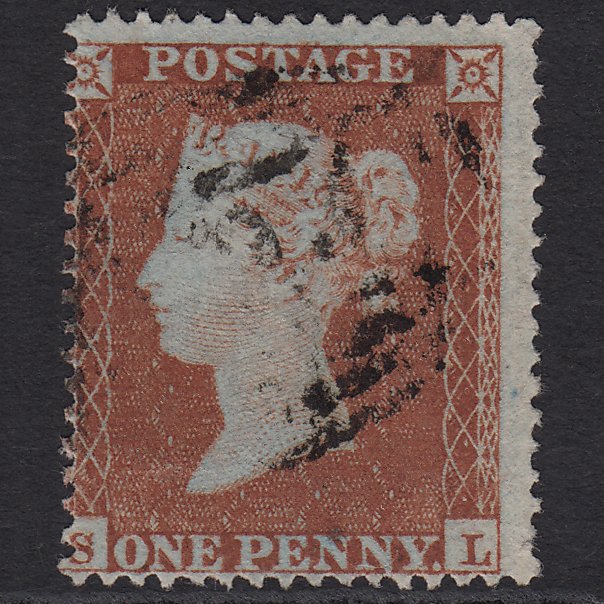 GB QV 1854 1d Red-brown (Plate 189) SG17-C1(1) SL FU Light Cancel