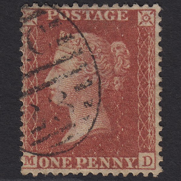 GB QV 1857 1d Rose-red (Plate 56) SG40-C10(1) MD FU London D&S Cancel