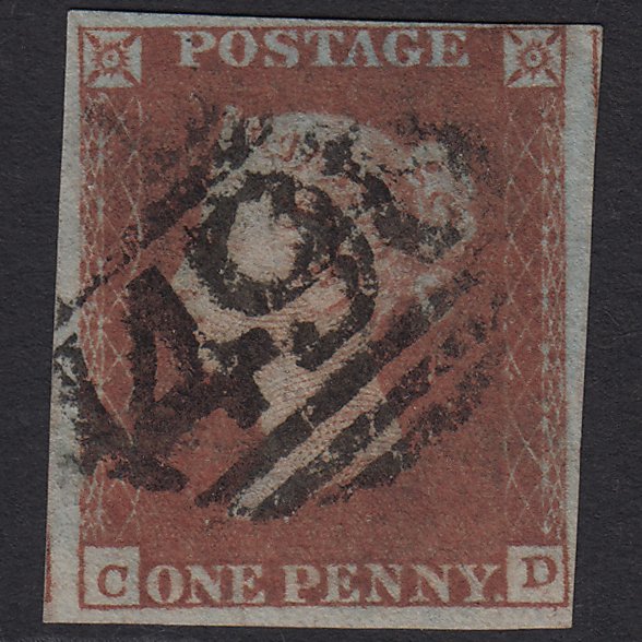 GB QV 1841 1d Red-brown (Plate 106) SG8-B1(1) CD FU 4M Manchester 498