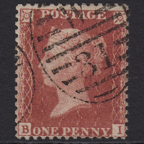 GB QV 1857 1d Rose-red (Plate 55) SG40-C10(1) BI FU London D&S W31