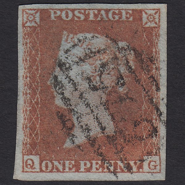 GB QV 1841 1d Red-brown (Plate 109) SG8-B1(1) QG FU 4M Imperf Norwich 575