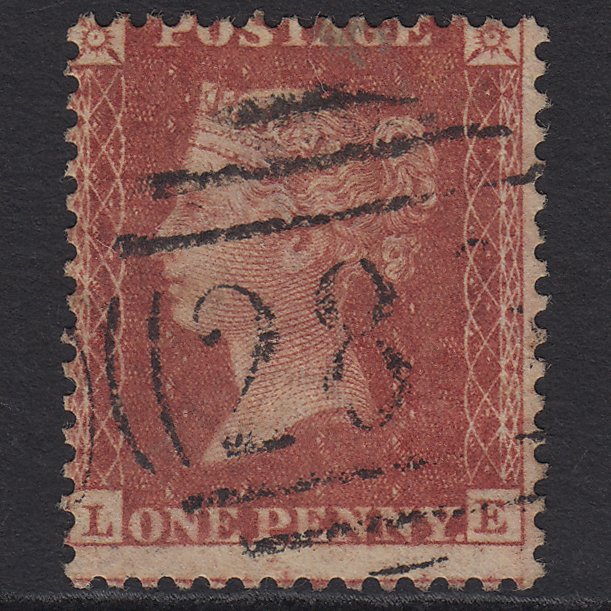 GB QV 1857 1d Rose-red (Plate 36) SG40-C10(1) LE FU Misperf