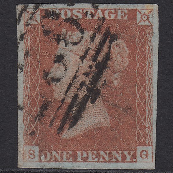 GB QV 1841 1d Red-brown (Plate 82) SG8-B1(1) SG GU 4 Good Margins Yarmouth 927