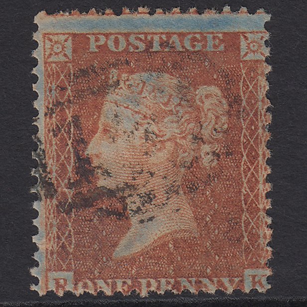 GB QV 1856 1d Red-brown (Plate 35) SG29-C8(1) RK FU Experimental Blueing