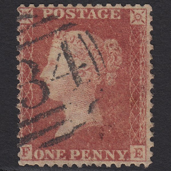 GB QV 1857 1d Rose-red (Plate 43) SG40-C10(1) Constant Variety FE FU