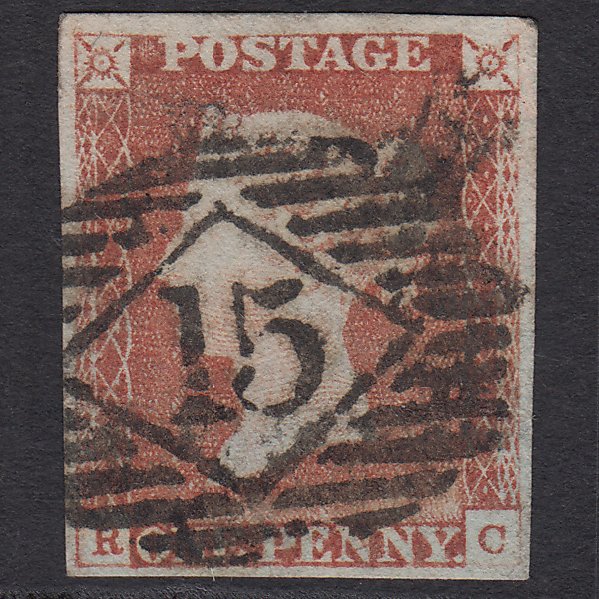 GB QV 1841 1d Pale Red-brown (Plate 59) SG9-B1(3) RC FU 4M London IS 15
