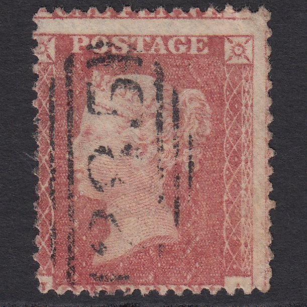 GB QV 1857 1d Pale Rose SG39-C10(3) FU Exeter 285 Large Misperf