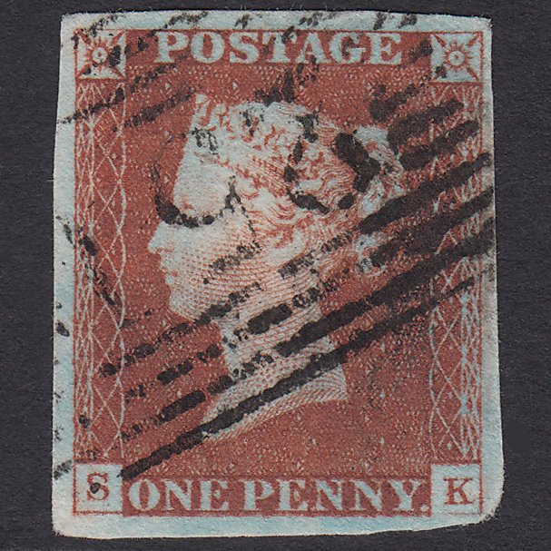 GB QV 1841 1d Red-brown (Plate 57) SG8-B1(1) SK FU 4 Margins Montrose 251