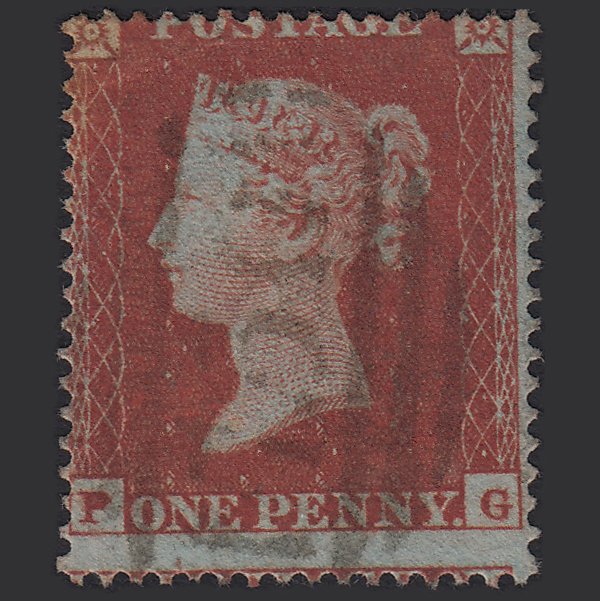 GB QV 1854 1d Red-brown (Plate 172) SG17-C1(1) PG GU Stourbridge 750 Misperf