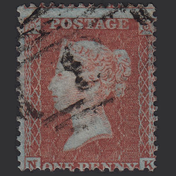 GB QV 1855 1d Red-brown (Plate 6) SG24-C3(1) NK GU Light Cancel Misperf