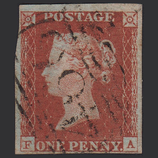 GB QV 1841 1d Red-brown (Plate 62) SG8-B1(1) FA GU 4M Imperf Liverpool 466