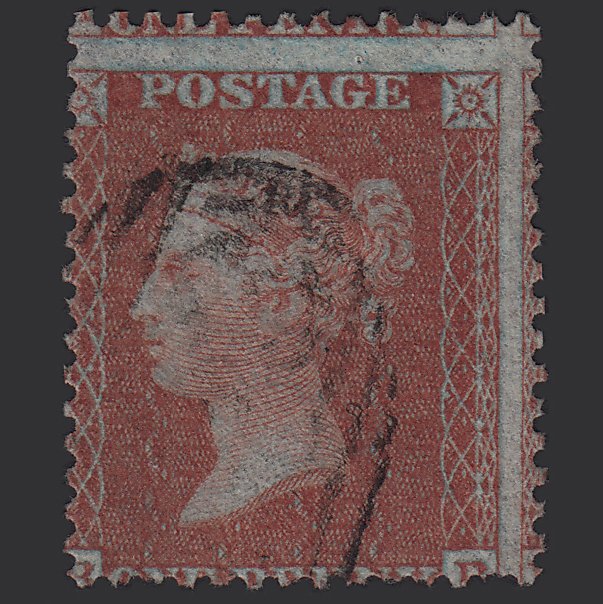 GB QV 1855 1d Deep Red-brown (Plate 21) SG24a-c3(2) BB GU Light Cancel