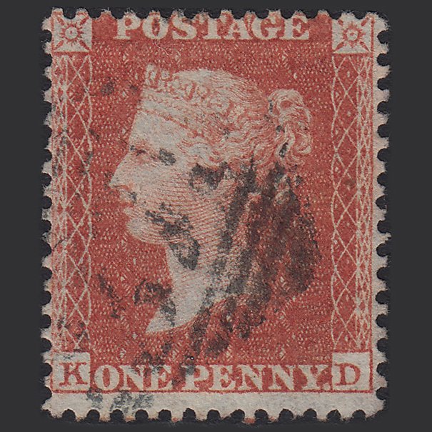 GB QV 1855 1d Red-brown (Plate 4) SG24-C3(1) KD FU Ireland