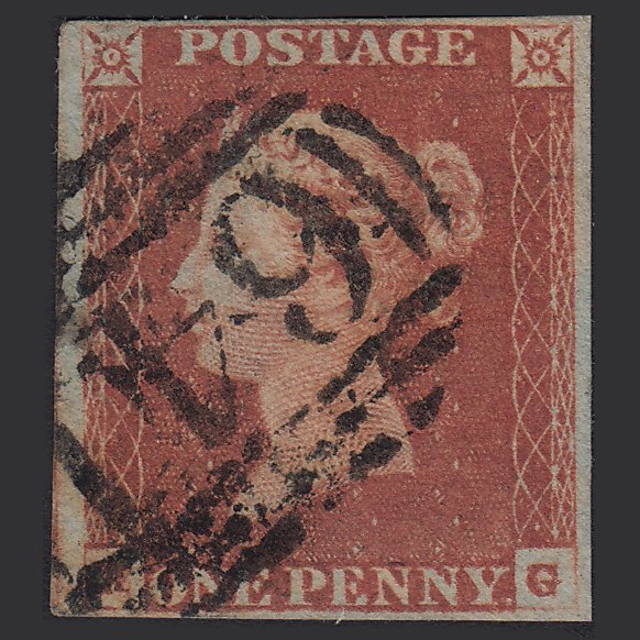 GB QV 1841 1d Red-brown (Plate 79) SG8-B1(1) RG FU 4M Imperf Richmond 641