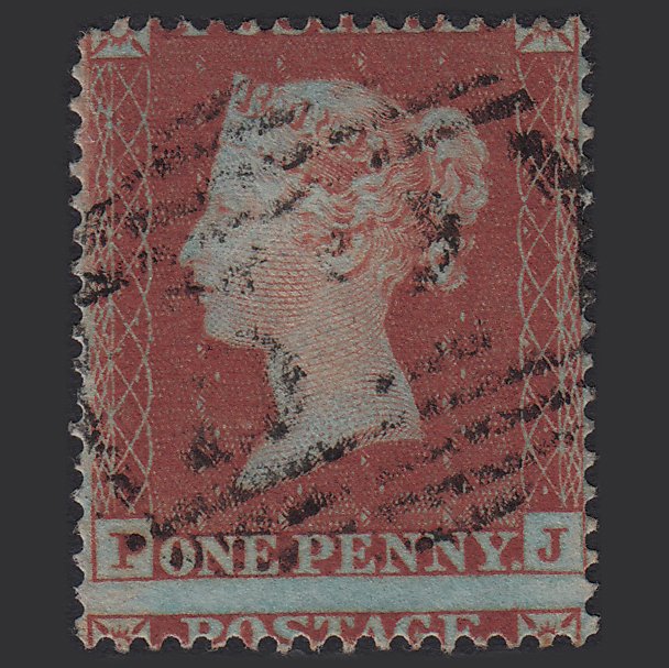 GB QV 1854 1d Red-brown (Plate 166) SG17-C1(1) PJ FU Large Misperf