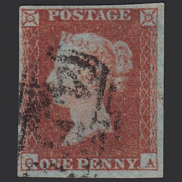 GB QV 1841 1d Red-brown (Plate 106) SG8-B1(1) GA FU 4M Imperf