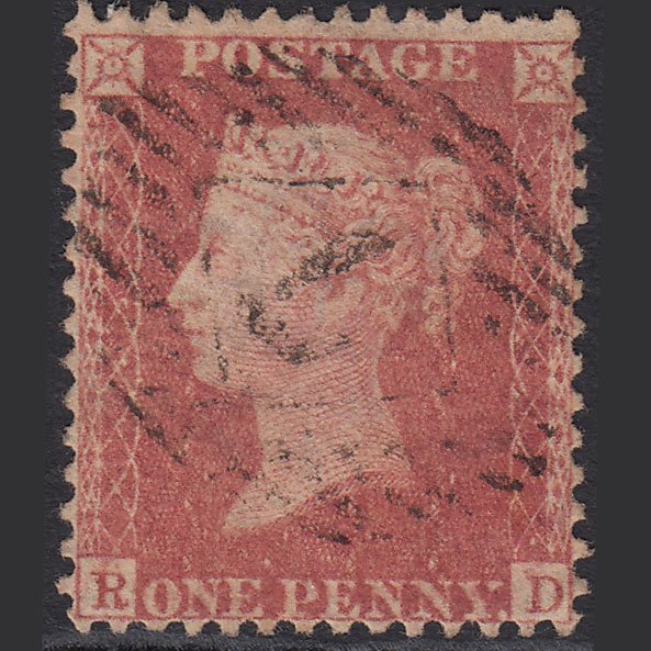 GB QV 1857 1d Pale Rose (Plate 68) SG39-C10(3) RD FU London IS 7