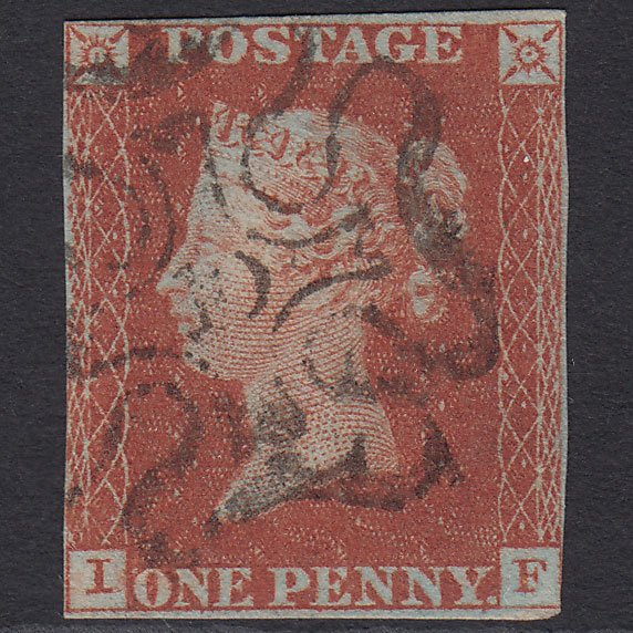 GB QV 1841 1d (Plate 34) SG8-B1(1) IF FU nr 4 Margins London No.10 in MX