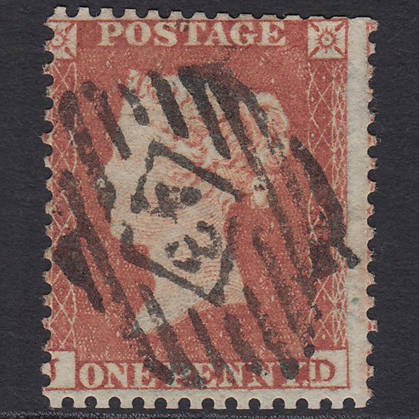 GB QV 1855 1d Red-brown (Plate 198) SG22-C2(1) JD GU London IS 43